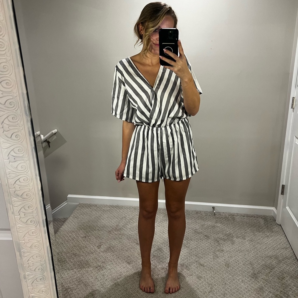 Striped romper size medium